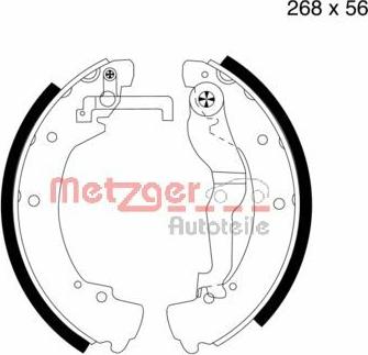 Metzger MG 548 - Комплект гальм, барабанний механізм autozip.com.ua