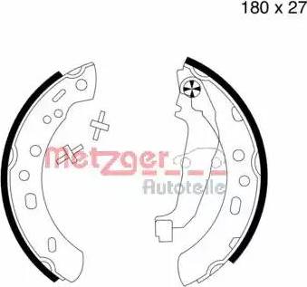 Metzger MG 582 - Комплект гальм, барабанний механізм autozip.com.ua