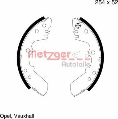 Metzger MG 587 - Комплект гальм, барабанний механізм autozip.com.ua