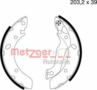 Metzger MG 576 - Комплект гальм, барабанний механізм autozip.com.ua