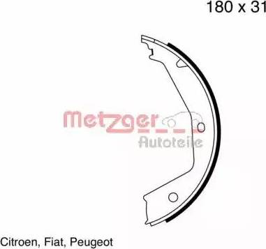 Metzger MG 667 - Комплект гальм, ручник, парковка autozip.com.ua