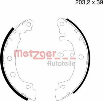Metzger MG 632 - Комплект гальм, барабанний механізм autozip.com.ua