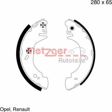 Metzger MG 807 - Комплект гальм, барабанний механізм autozip.com.ua