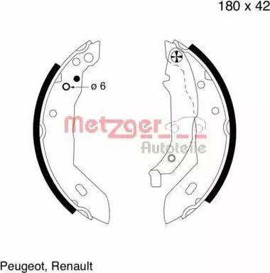 Metzger MG 392 - Комплект гальм, барабанний механізм autozip.com.ua