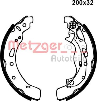 Metzger MG 237 - Комплект гальм, барабанний механізм autozip.com.ua