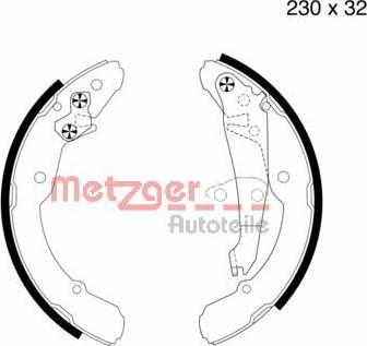 Metzger MG 705 - Комплект гальм, барабанний механізм autozip.com.ua