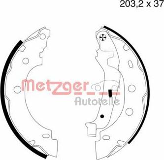 Metzger MG 706 - Комплект гальм, барабанний механізм autozip.com.ua