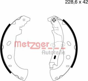 Metzger MG 714 - Комплект гальм, барабанний механізм autozip.com.ua