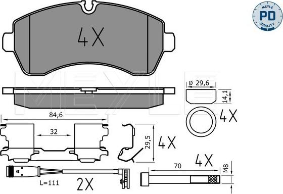 Meyle 025 292 0020/PD - Гальмівні колодки, дискові гальма autozip.com.ua