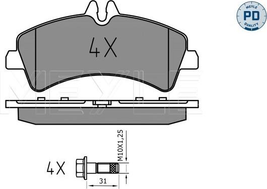 Meyle 025 292 1720/PD - Гальмівні колодки, дискові гальма autozip.com.ua