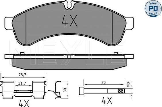 Meyle 025 292 3122/PD - Гальмівні колодки, дискові гальма autozip.com.ua