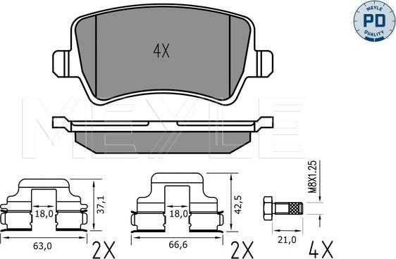 Meyle 025 244 9617/PD - Гальмівні колодки, дискові гальма autozip.com.ua