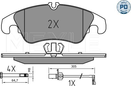 Meyle 025 247 4319/PD - Гальмівні колодки, дискові гальма autozip.com.ua