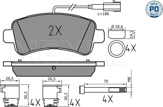 Meyle 025 259 8721/PD - Гальмівні колодки, дискові гальма autozip.com.ua