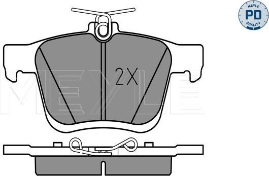 Meyle 025 250 0816/PD - Комплект гальмівних колодок з 4 шт. дисків autozip.com.ua