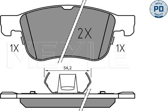 Meyle 025 205 5617/PD - Гальмівні колодки, дискові гальма autozip.com.ua