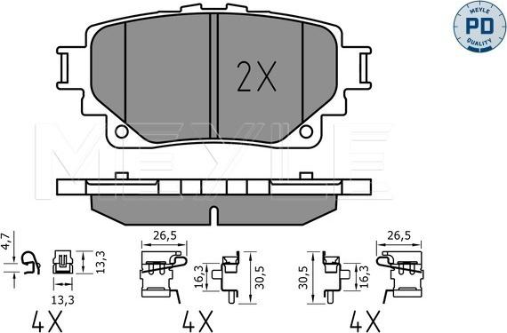 Meyle 025 205 8215/PD - Гальмівні колодки, дискові гальма autozip.com.ua