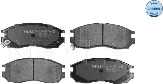 Meyle 025 216 4716/W - Комплект гальмівних колодок з 4 шт. дисків autozip.com.ua