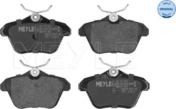 Meyle 025 216 0616 - Гальмівні колодки, дискові гальма autozip.com.ua
