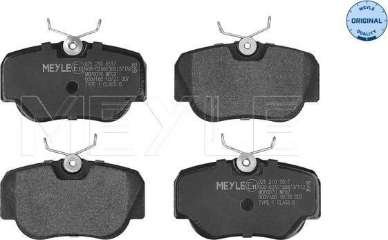 Meyle 025 210 5517 - Гальмівні колодки, дискові гальма autozip.com.ua