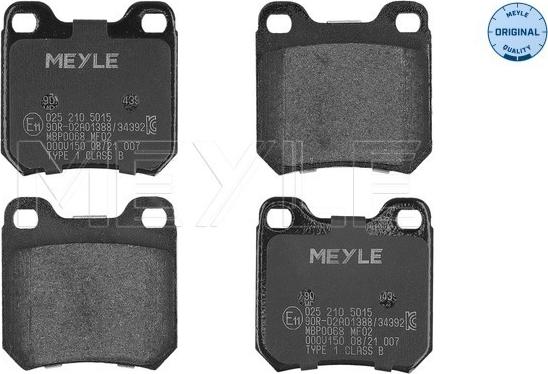Meyle 025 210 5015 - Гальмівні колодки, дискові гальма autozip.com.ua