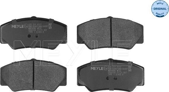 Meyle 025 211 4117 - Гальмівні колодки, дискові гальма autozip.com.ua