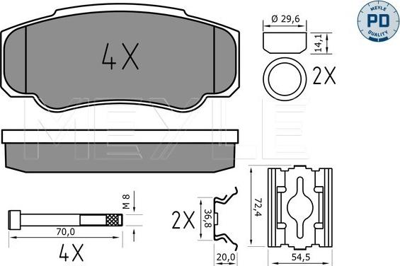 Meyle 025 239 2120/PD - Гальмівні колодки, дискові гальма autozip.com.ua