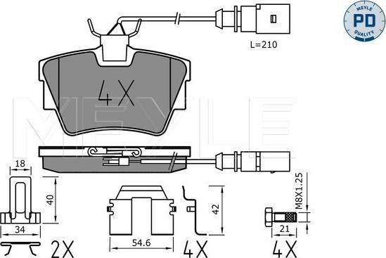 Meyle 025 232 2416-1/PD - Гальмівні колодки, дискові гальма autozip.com.ua