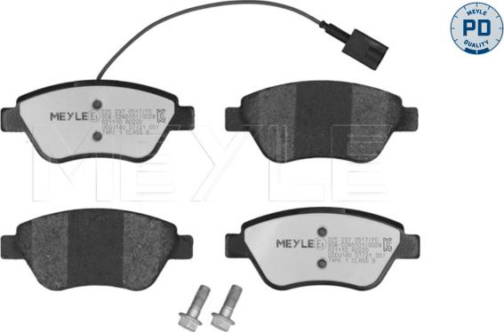 Meyle 025 237 0517/PD - Гальмівні колодки, дискові гальма autozip.com.ua