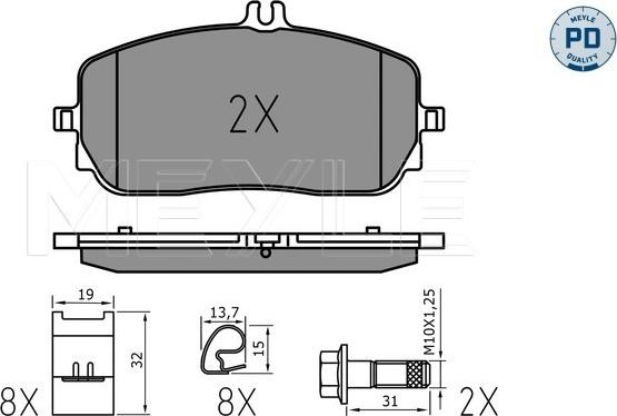 Meyle 025 229 4419/PD - Гальмівні колодки, дискові гальма autozip.com.ua