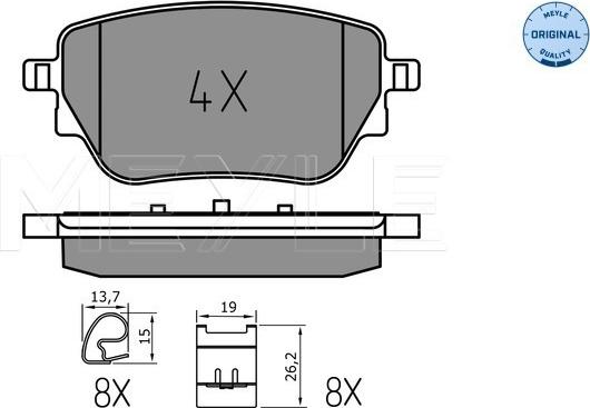 Meyle 025 229 8617 - Гальмівні колодки, дискові гальма autozip.com.ua