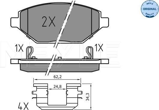 Meyle 025 225 2218 - Гальмівні колодки, дискові гальма autozip.com.ua