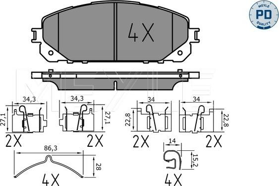 Meyle 025 220 7018/PD - Гальмівні колодки, дискові гальма autozip.com.ua