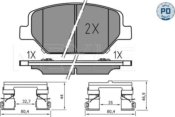 Meyle 025 221 3819/PD - Гальмівні колодки, дискові гальма autozip.com.ua