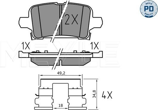 Meyle 025 221 2917/PD - Гальмівні колодки, дискові гальма autozip.com.ua