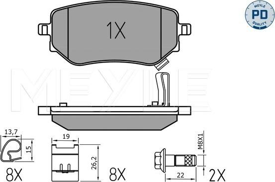 Meyle 025 228 6118/PD - Гальмівні колодки, дискові гальма autozip.com.ua