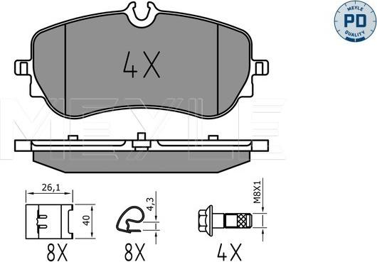 Meyle 025 228 0219/PD - Гальмівні колодки, дискові гальма autozip.com.ua