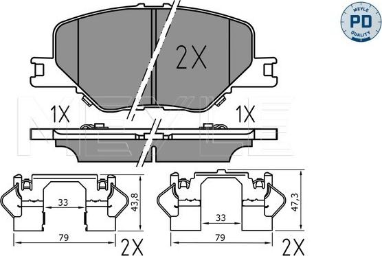 Meyle 025 228 3819/PD - Гальмівні колодки, дискові гальма autozip.com.ua