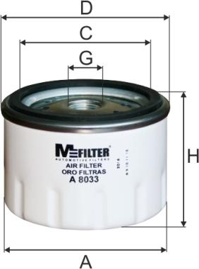 Mfilter A 8033 - Повітряний фільтр, турбокомпресор autozip.com.ua