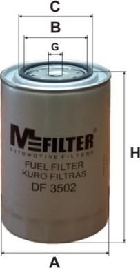 Mfilter DF 3502 - Паливний фільтр autozip.com.ua