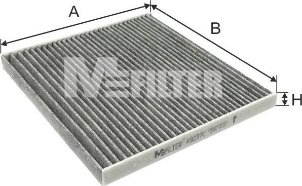 Mfilter K 9237C - Фільтр, повітря у внутрішній простір autozip.com.ua