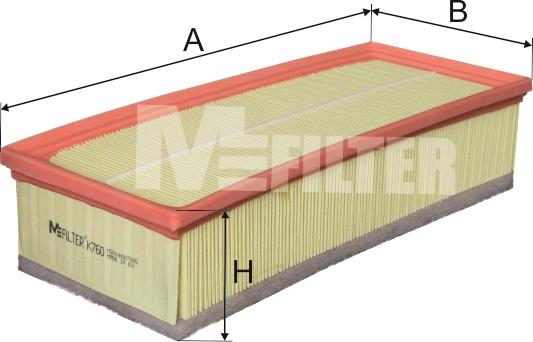 Mfilter K 760 - Повітряний фільтр autozip.com.ua