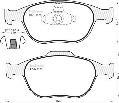 FORD 1312894 - Гальмівні колодки, дискові гальма autozip.com.ua