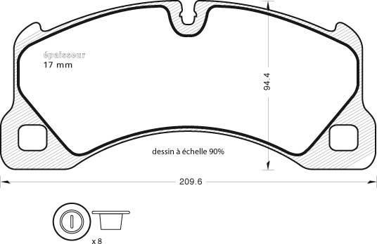Porsche 95B698151AD - Гальмівні колодки, дискові гальма autozip.com.ua