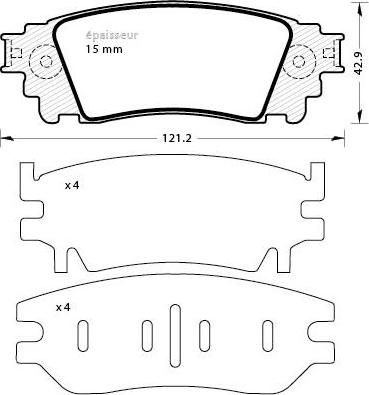 EUROREPAR A411000367 - Гальмівні колодки, дискові гальма autozip.com.ua