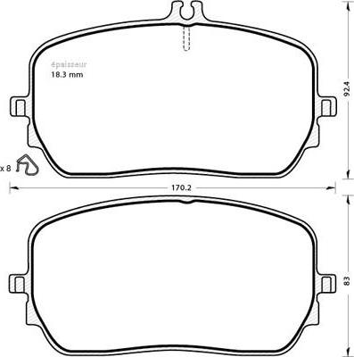 Valeo 302539 - Гальмівні колодки, дискові гальма autozip.com.ua