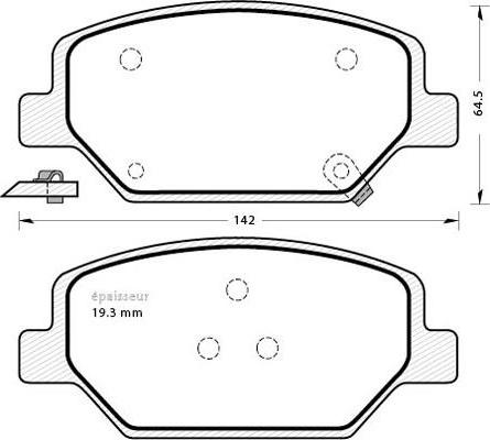 Buick 23001397 - Гальмівні колодки, дискові гальма autozip.com.ua