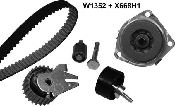 MGA 1352K5 - Водяний насос + комплект зубчатого ременя autozip.com.ua