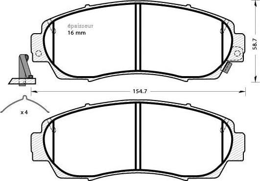 MGA 1304 - Гальмівні колодки, дискові гальма autozip.com.ua