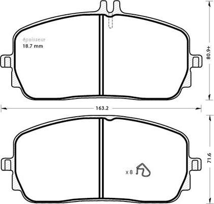 Valeo 670732 - Гальмівні колодки, дискові гальма autozip.com.ua